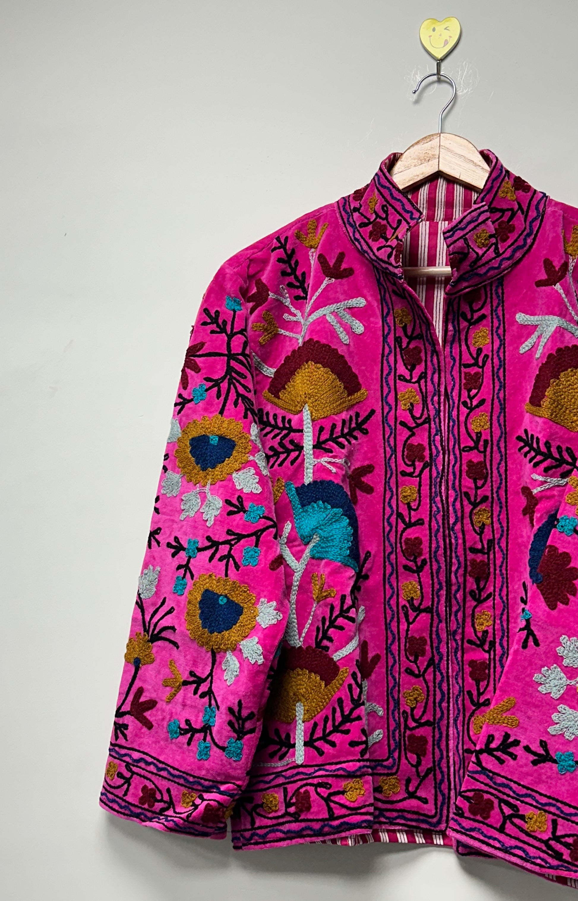 Handmade Boho Embroidery bomber Jacket