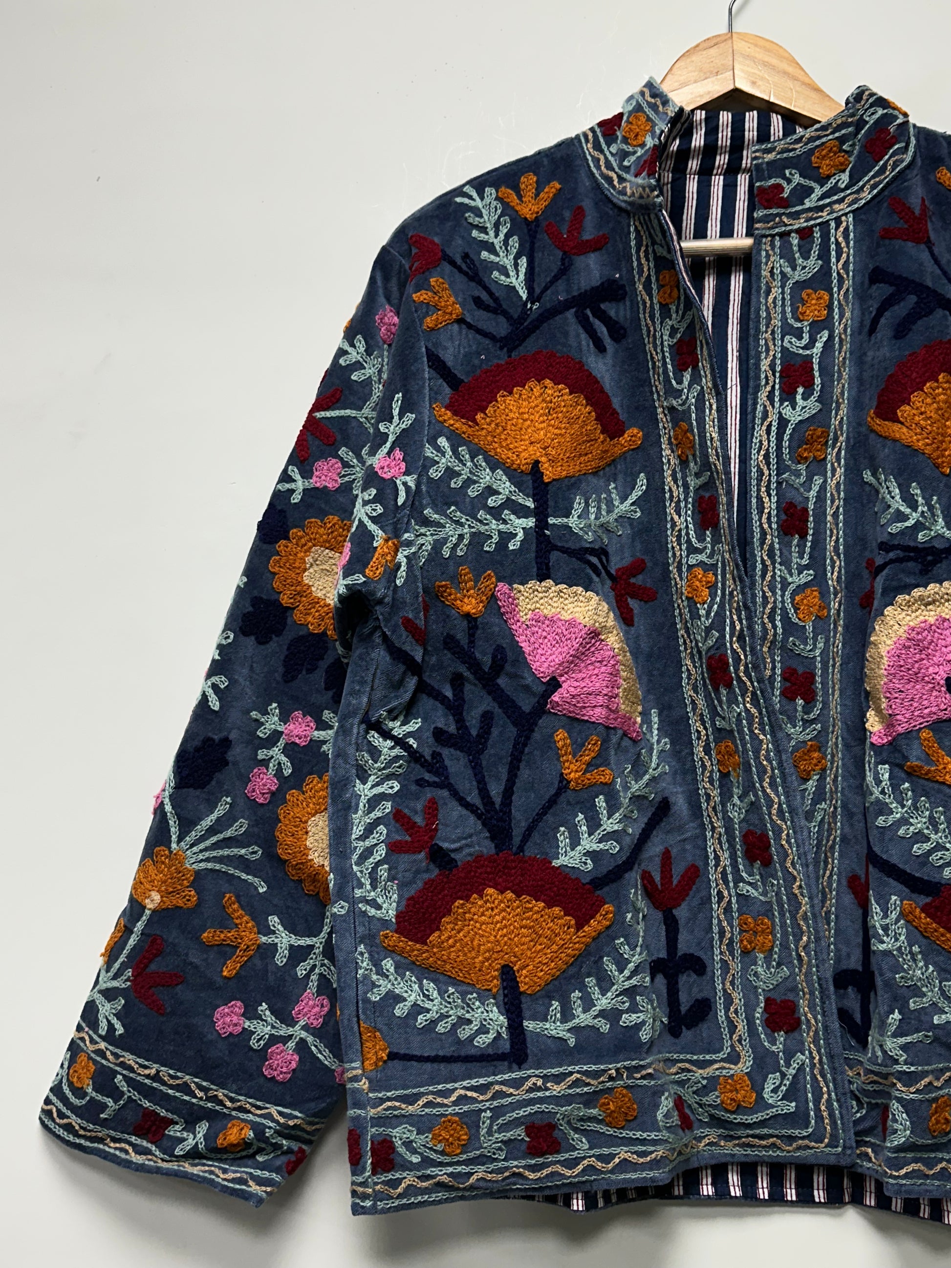 Luxury Hand Embroidered Velvet Suzani Jacket