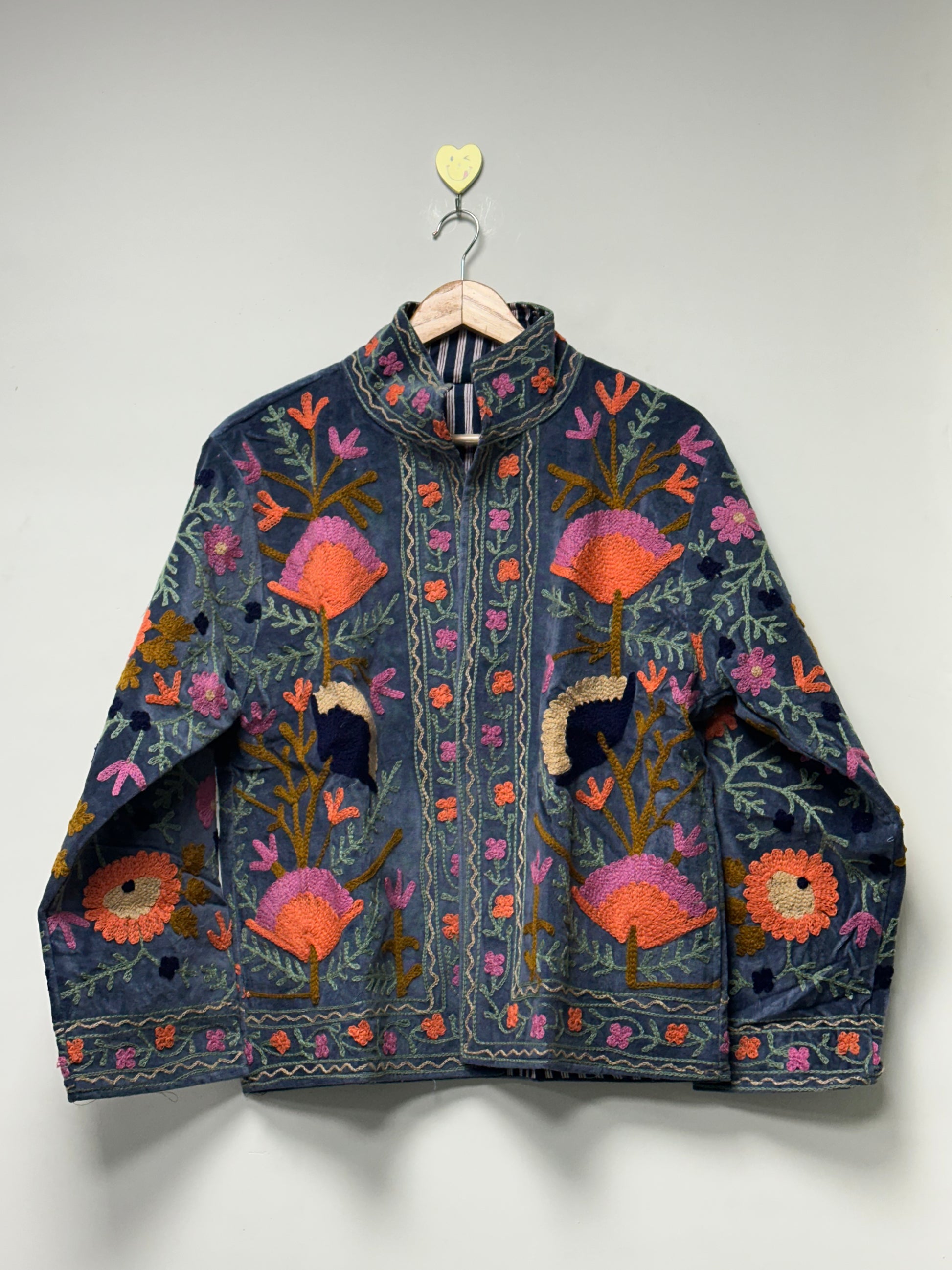 velvet winter wear suzani jacket for women