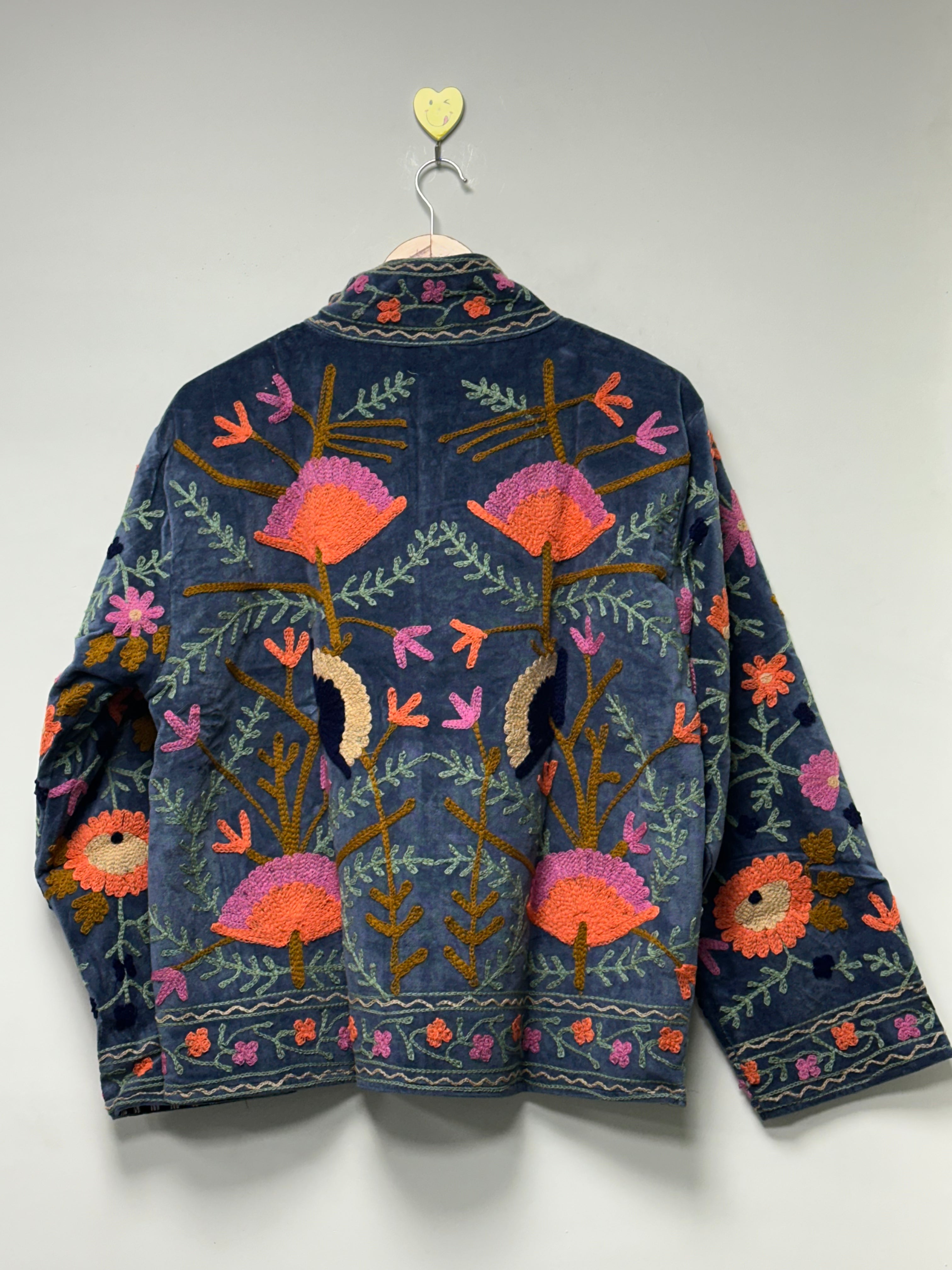 velvet winter wear suzani jacket for women