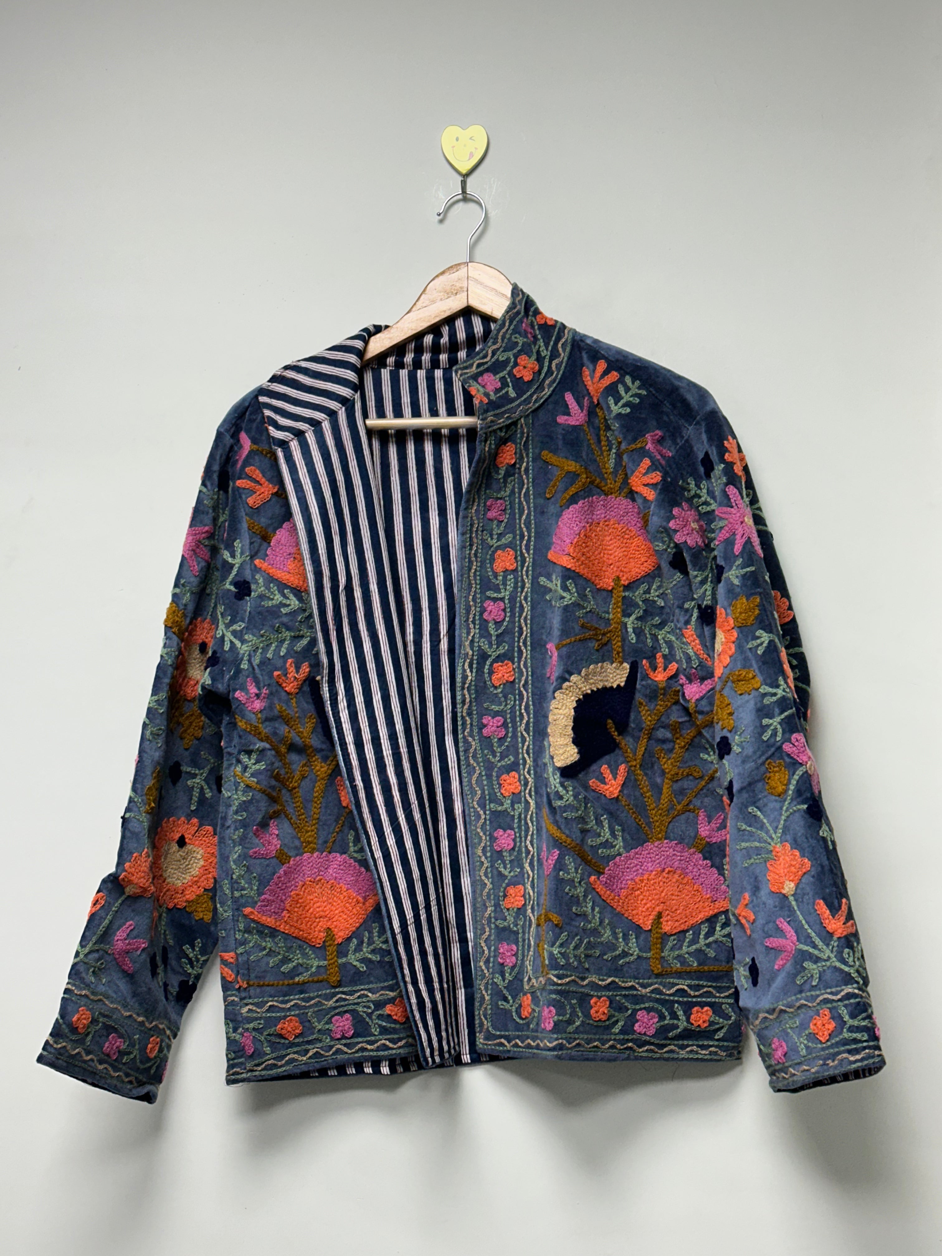 velvet winter wear suzani jacket for women