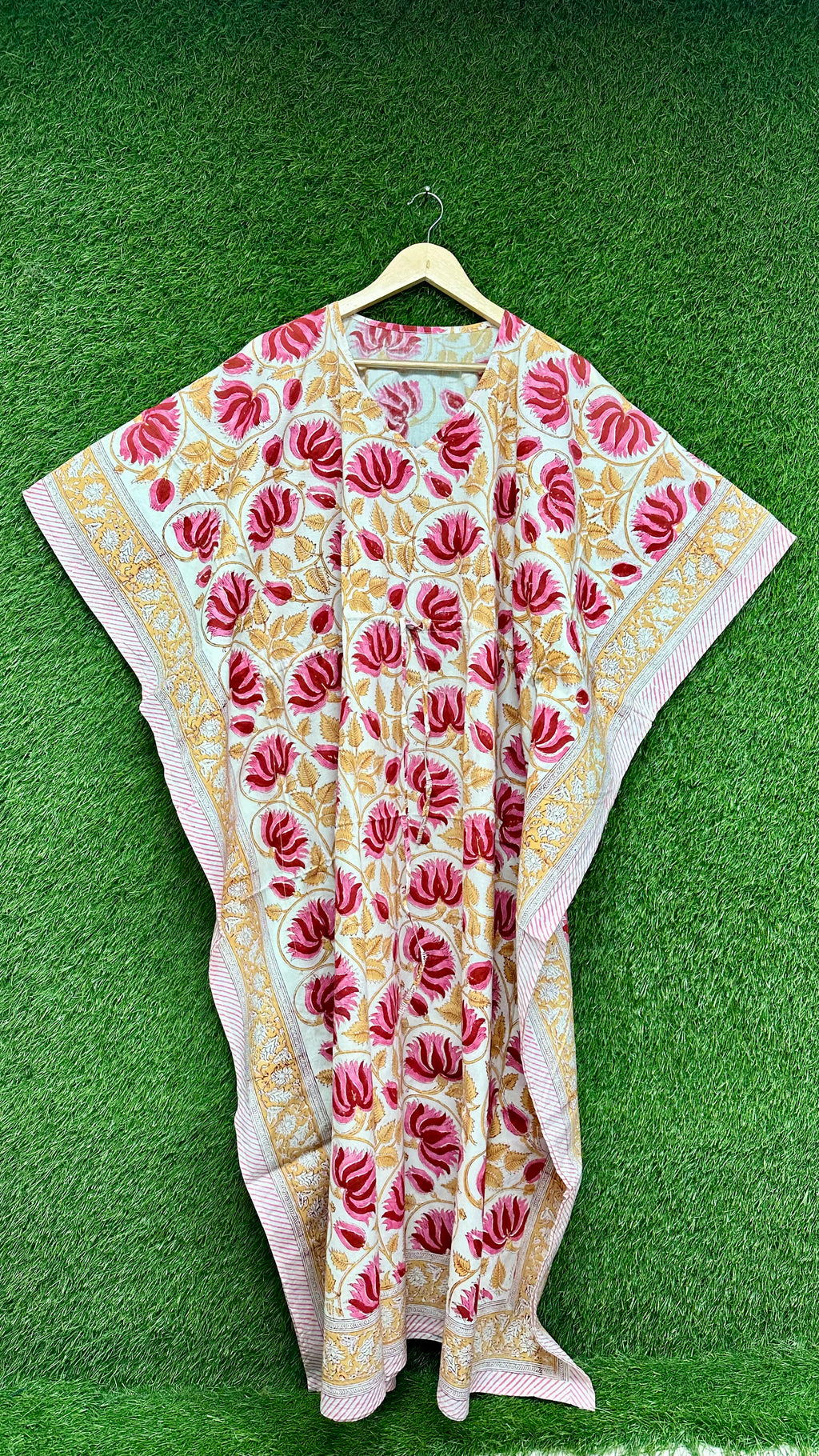 Women’s Floral Printed Cotton Kaftan Dress