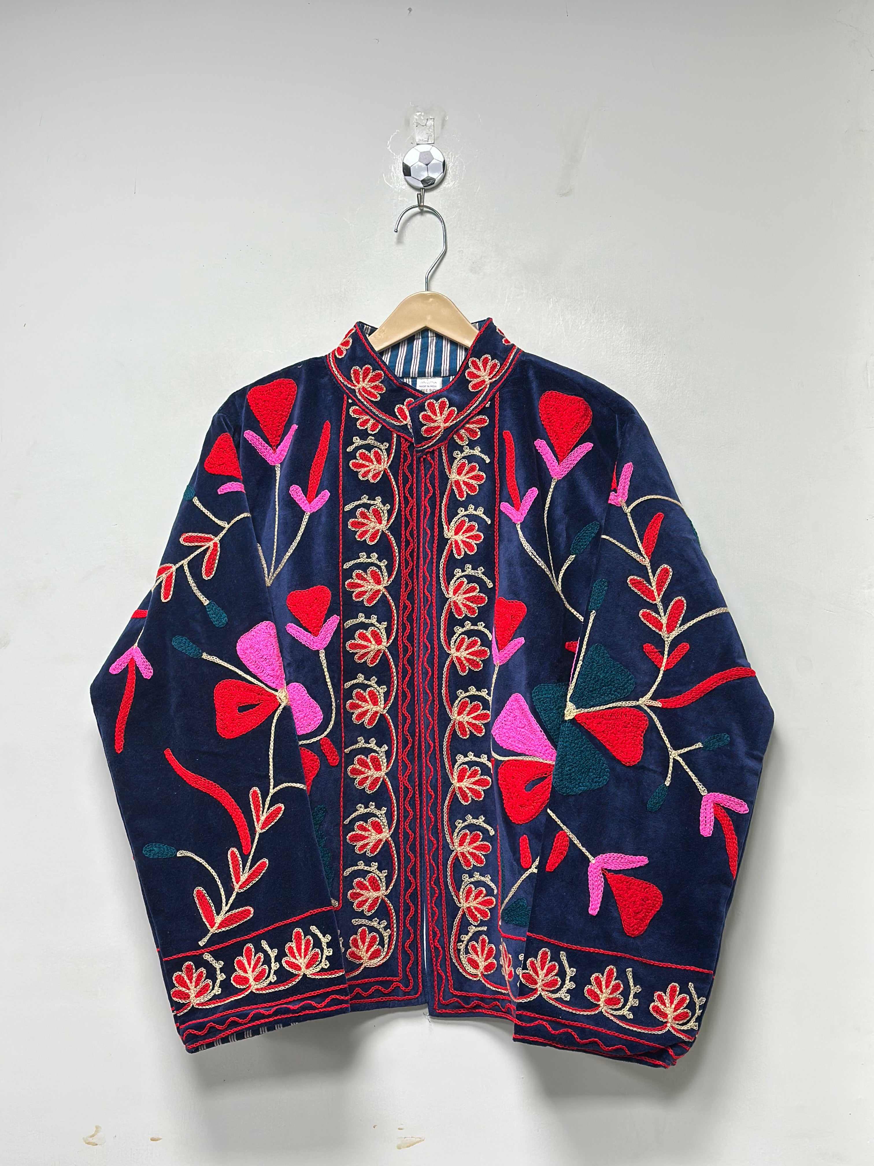 Image of Uzbek Embroidered Velvet Jacket