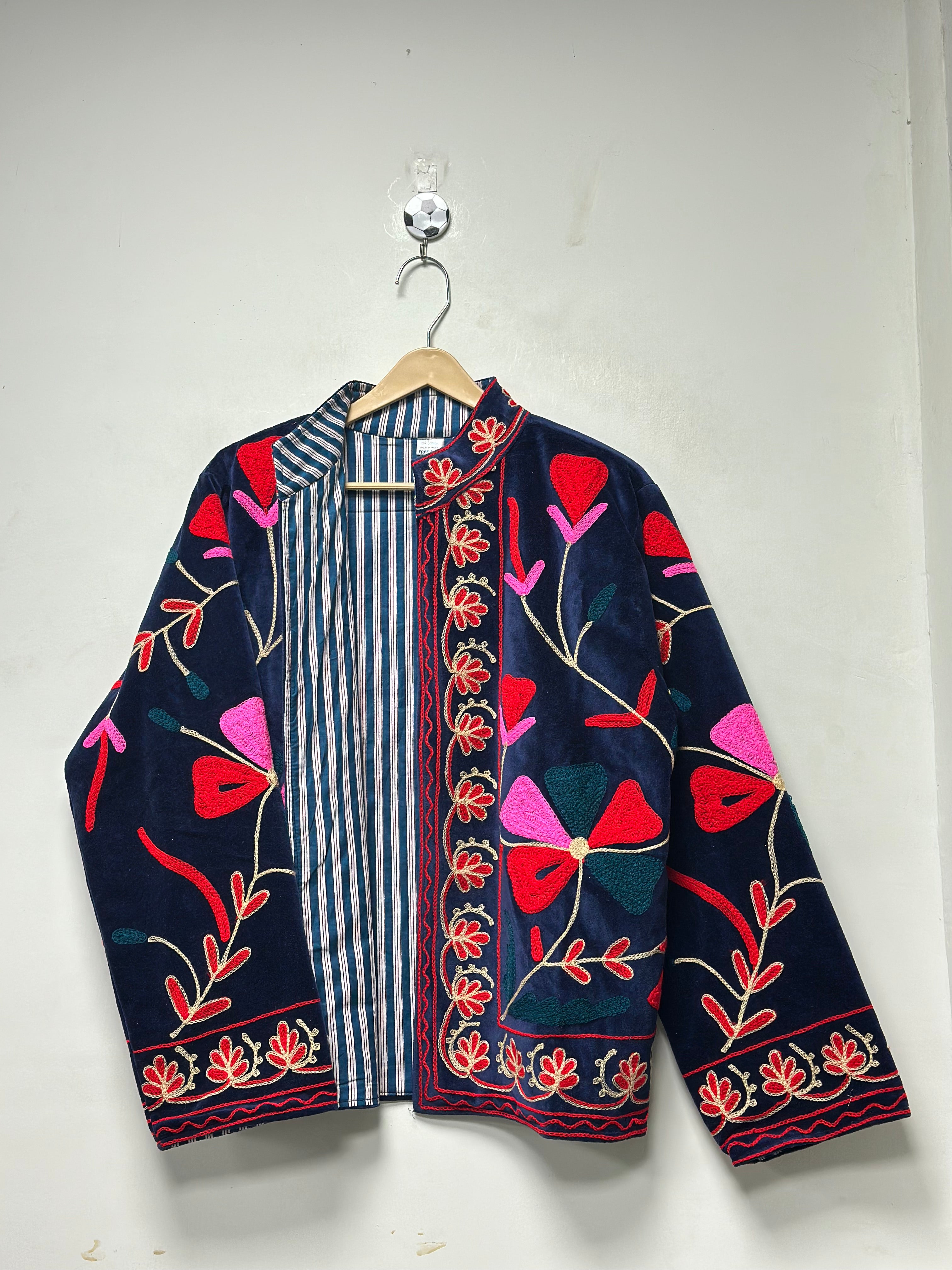 Image of Uzbek Embroidered Velvet Jacket