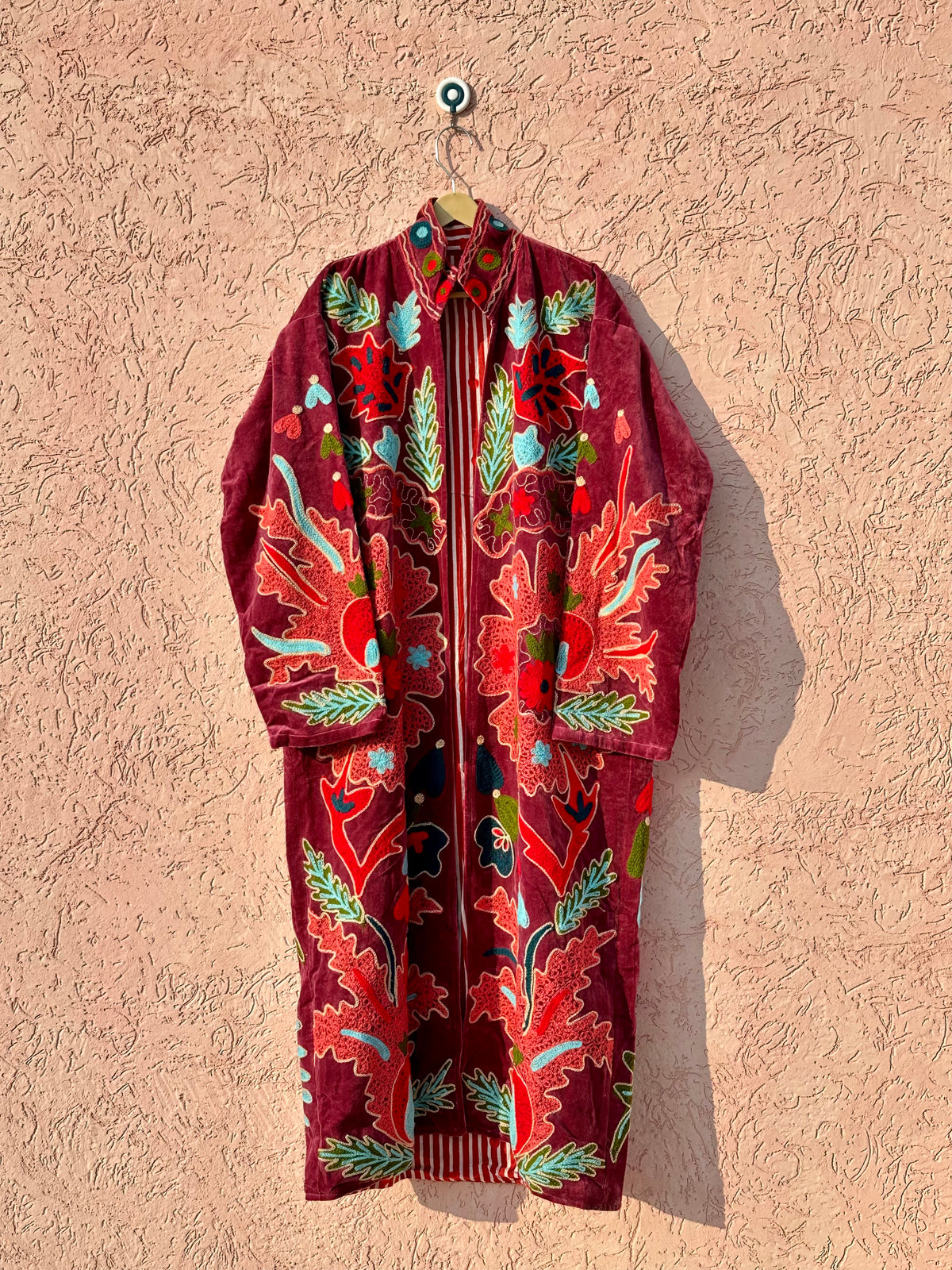 Velvet Suzani Long Jacket for Women