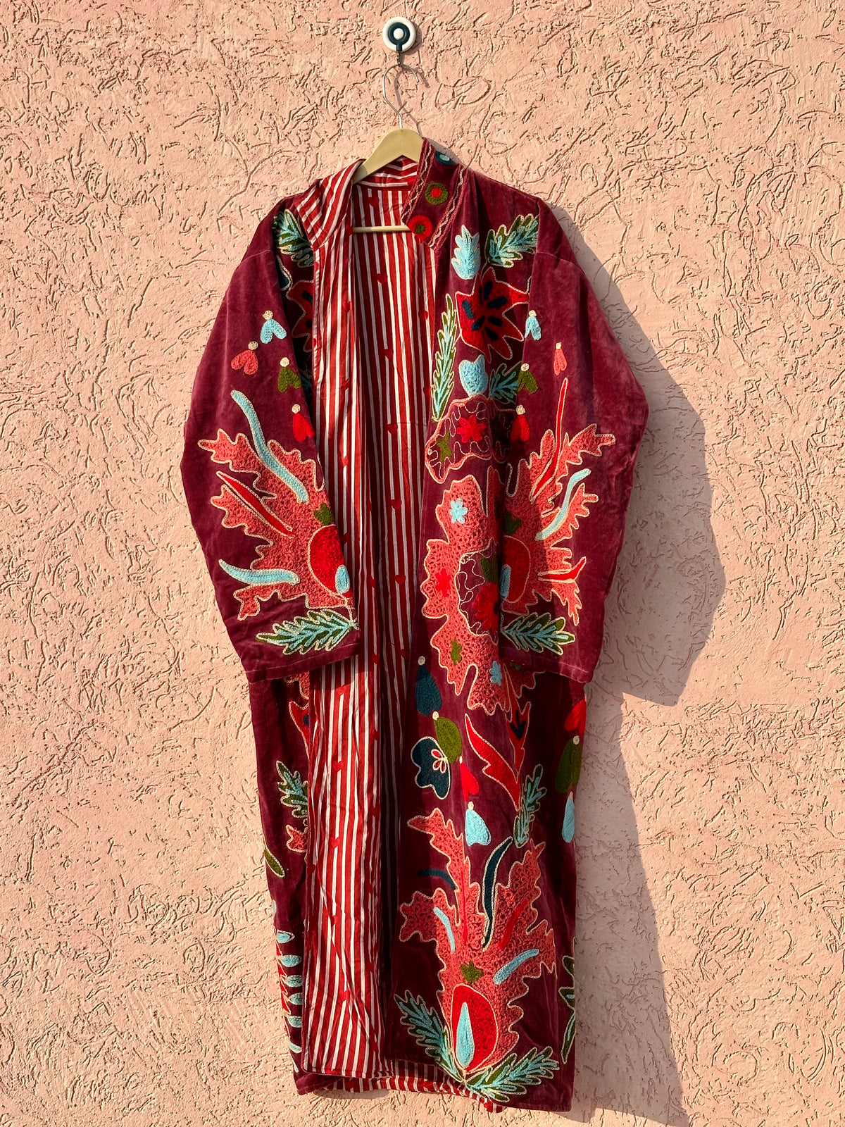 Velvet Suzani Long Jacket for Women