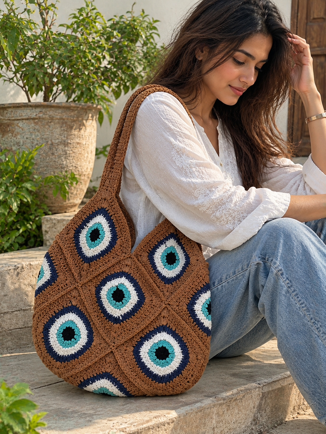 Image of Women Handmade Crochet Bag