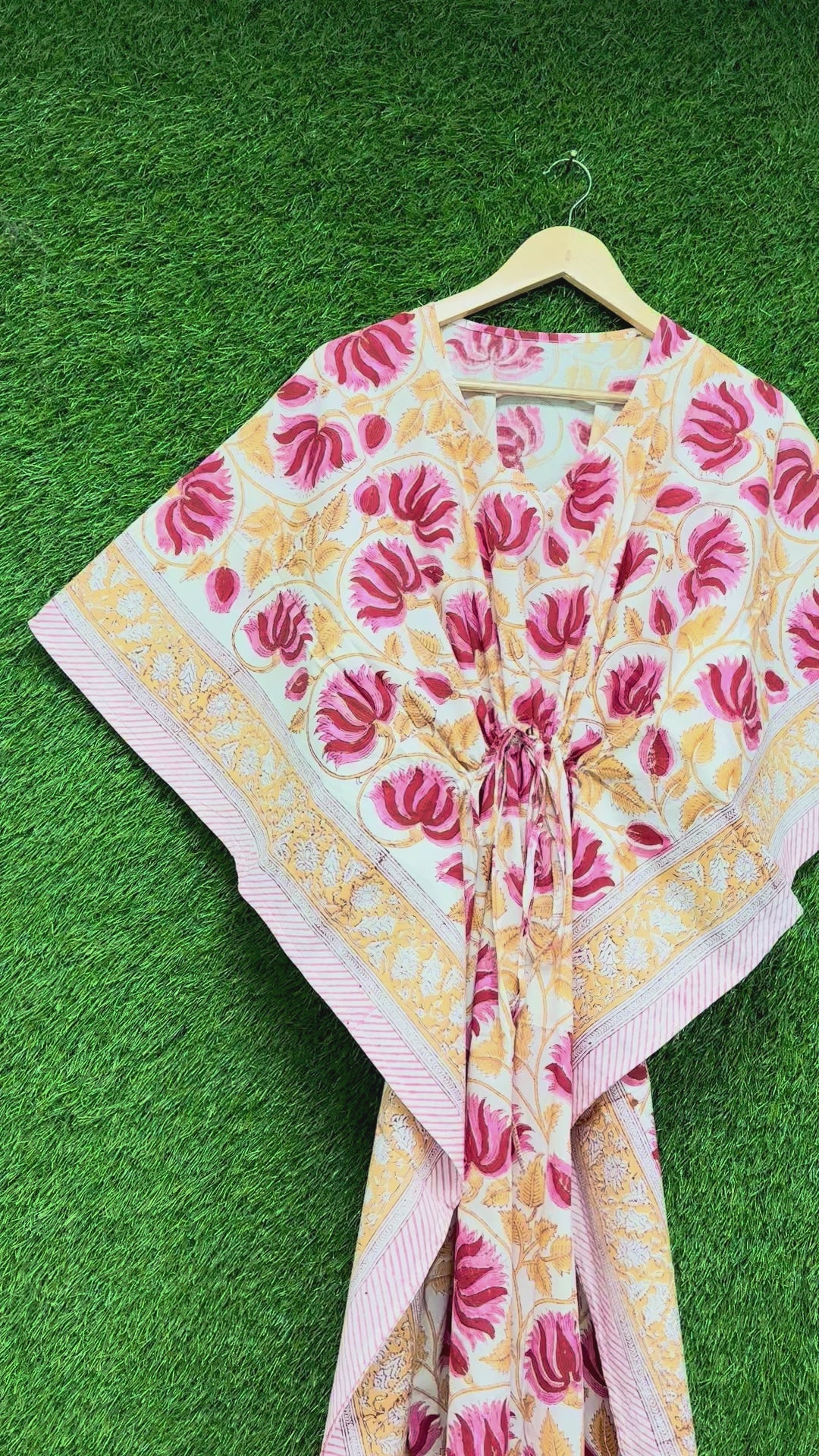 Women’s Floral Printed Cotton Kaftan Dress
