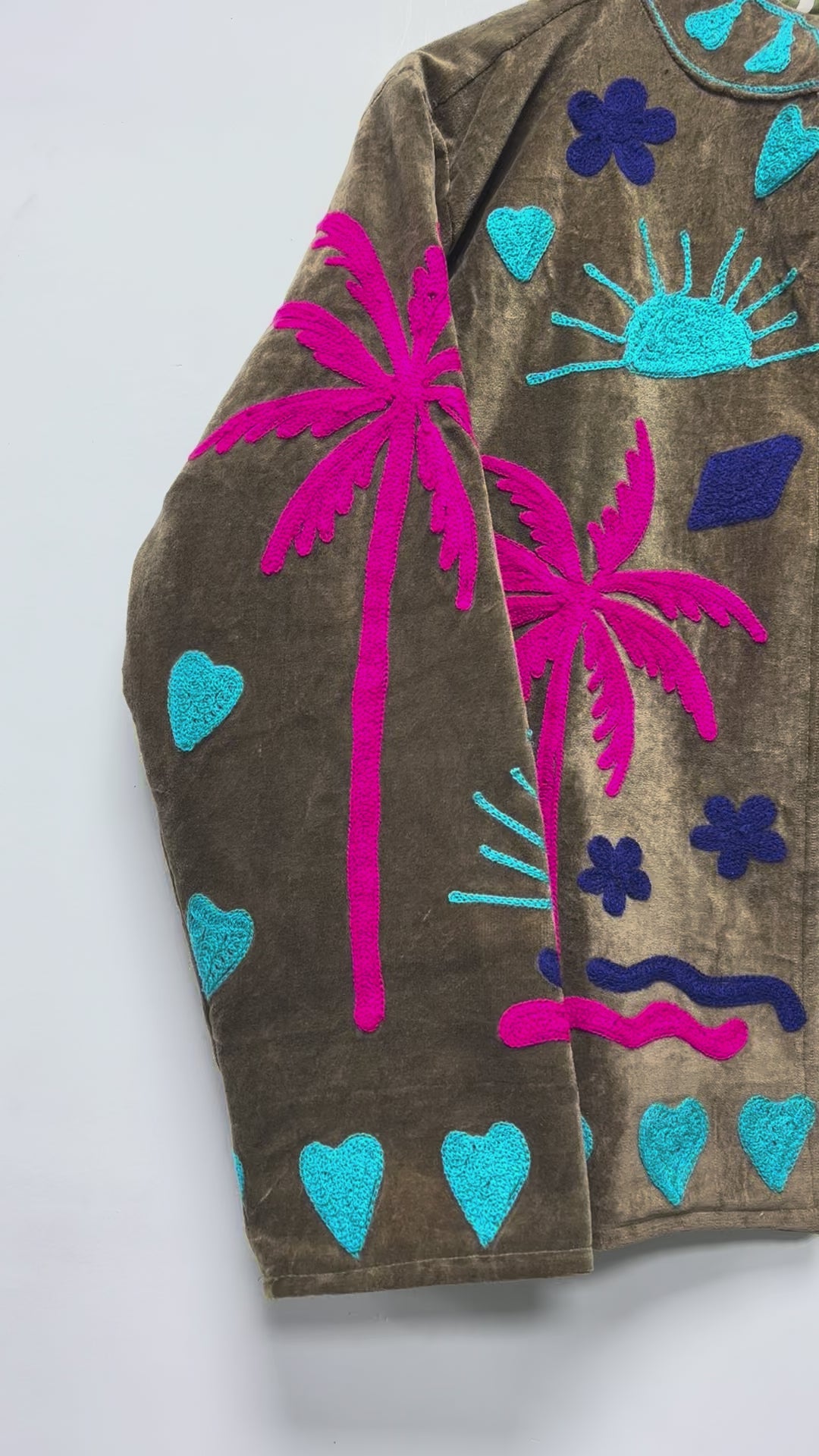 Hand Embroidery Velvet Jacket for Women