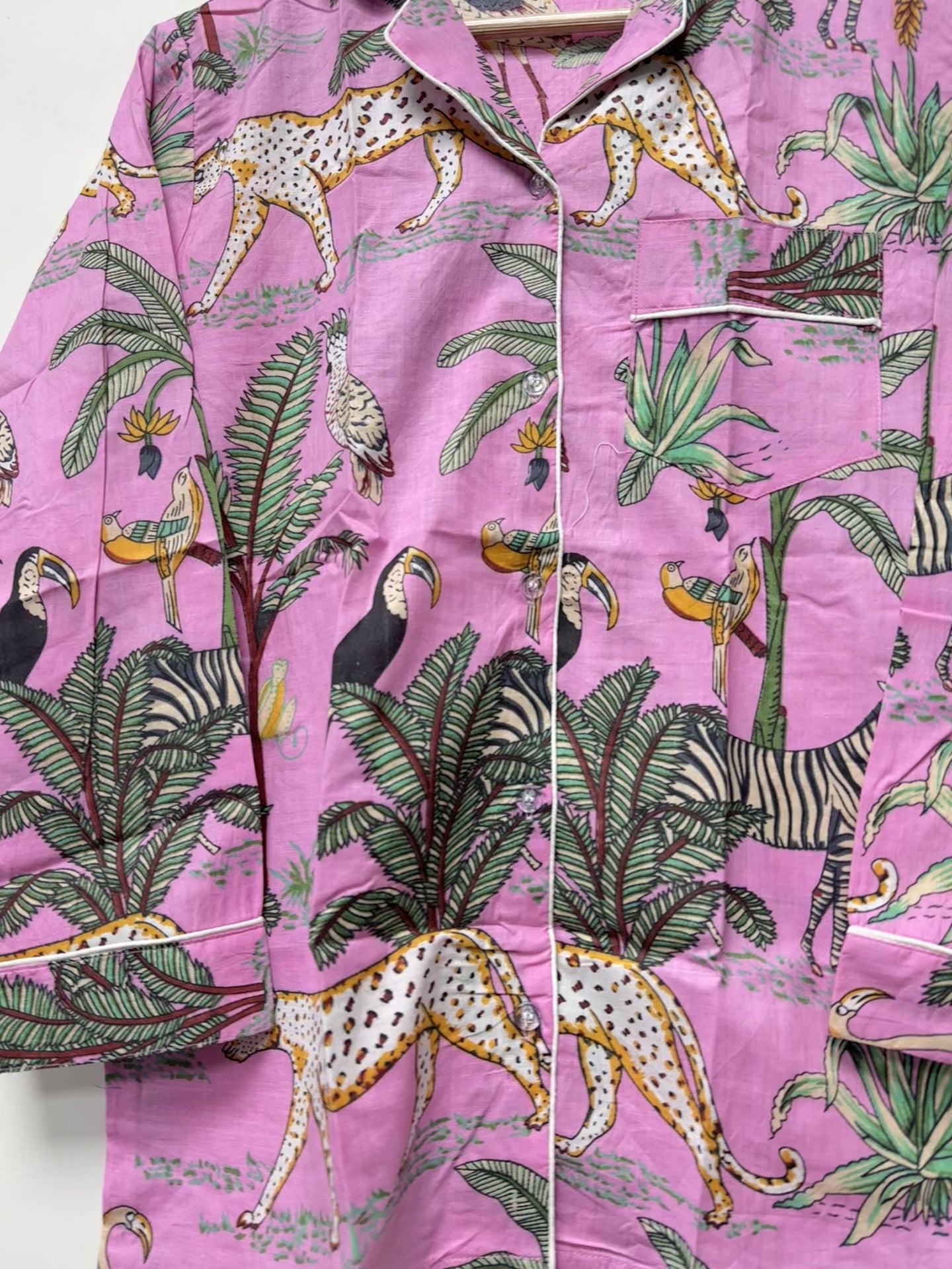 Cotton Floral Night Suit for Women Handmade Pajama Set