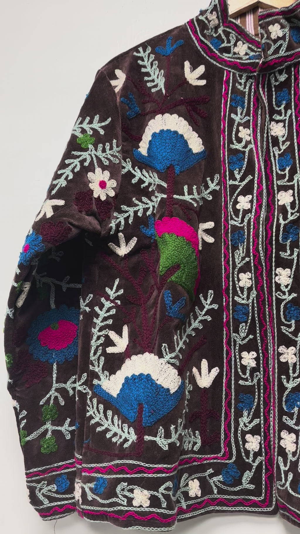 Boho hand Embroidery women winter wear jacket