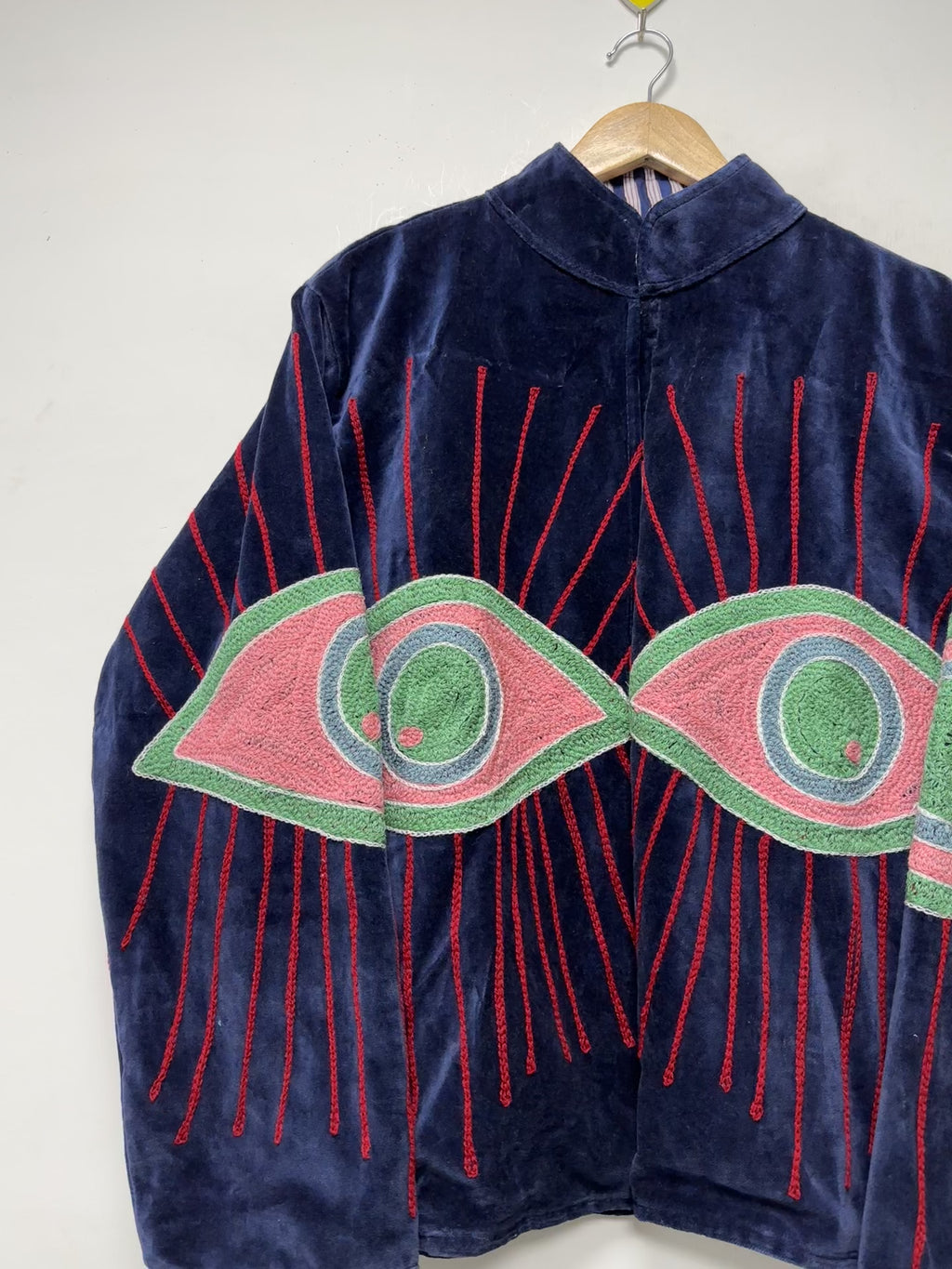 Handmade Cotton Jacket Floral Embroidery velvet jacket