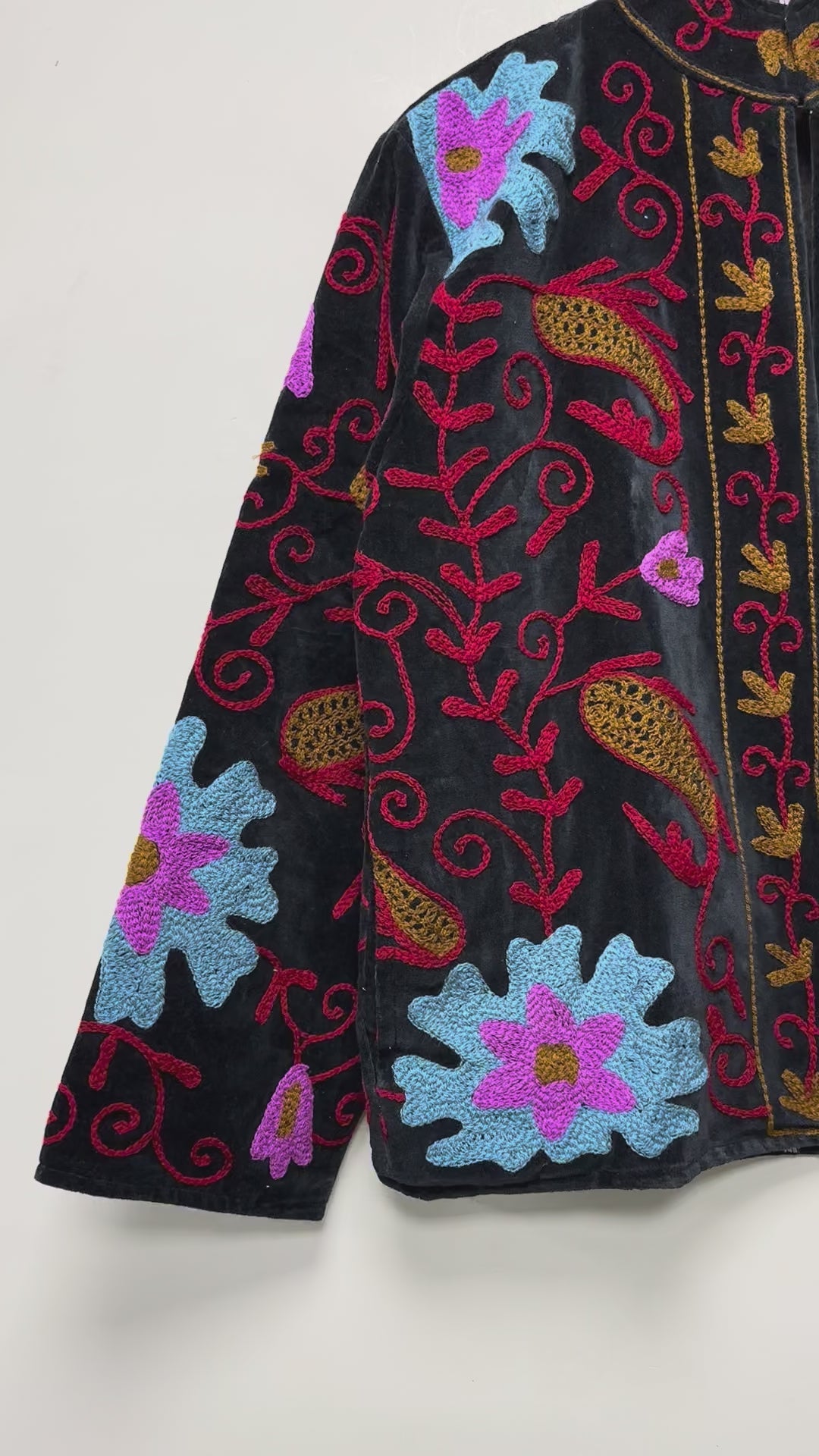 Stylish Handmade Suzani Jacket Vintage Boho Cotton Coat