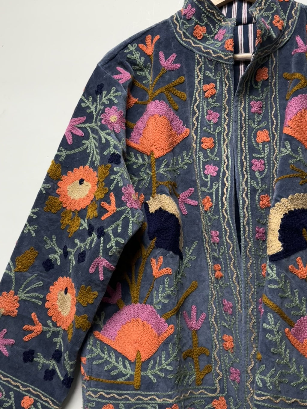 velvet winter wear suzani jacket for women