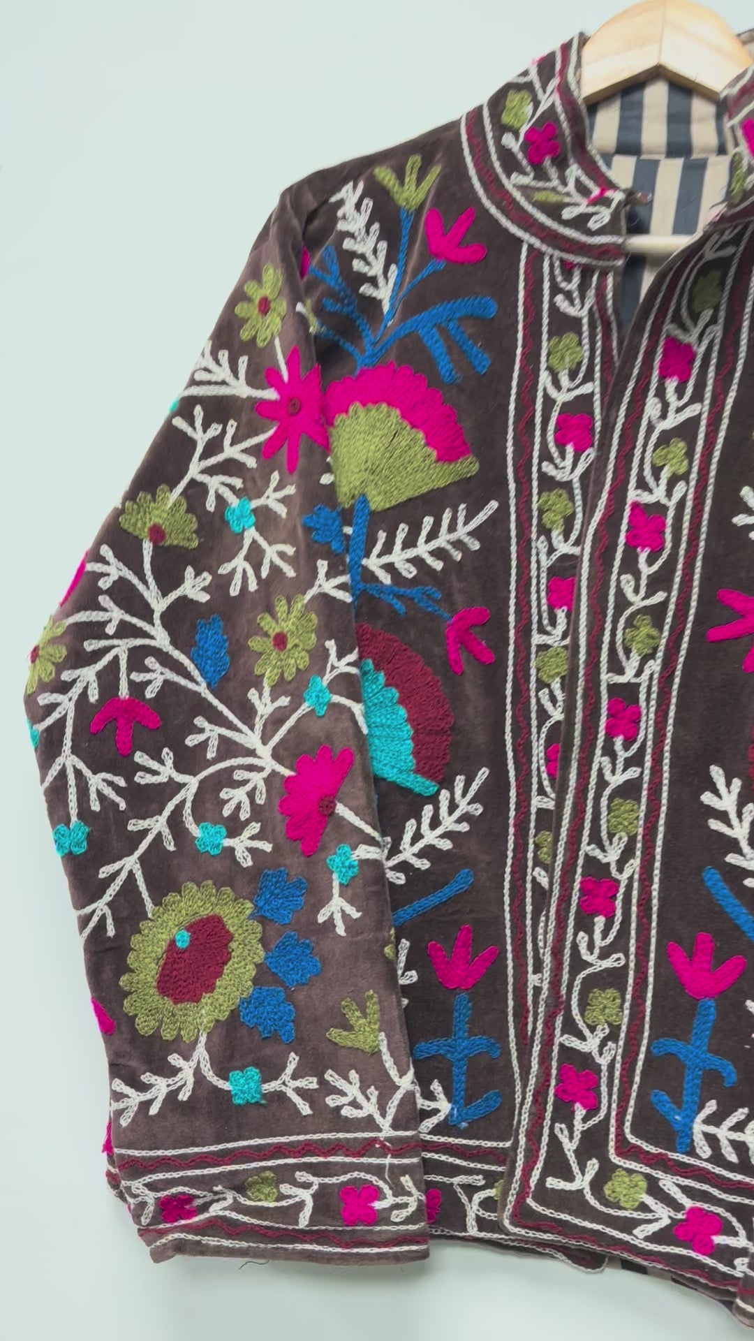 Handmade Boho Embroidery velvet Jacket