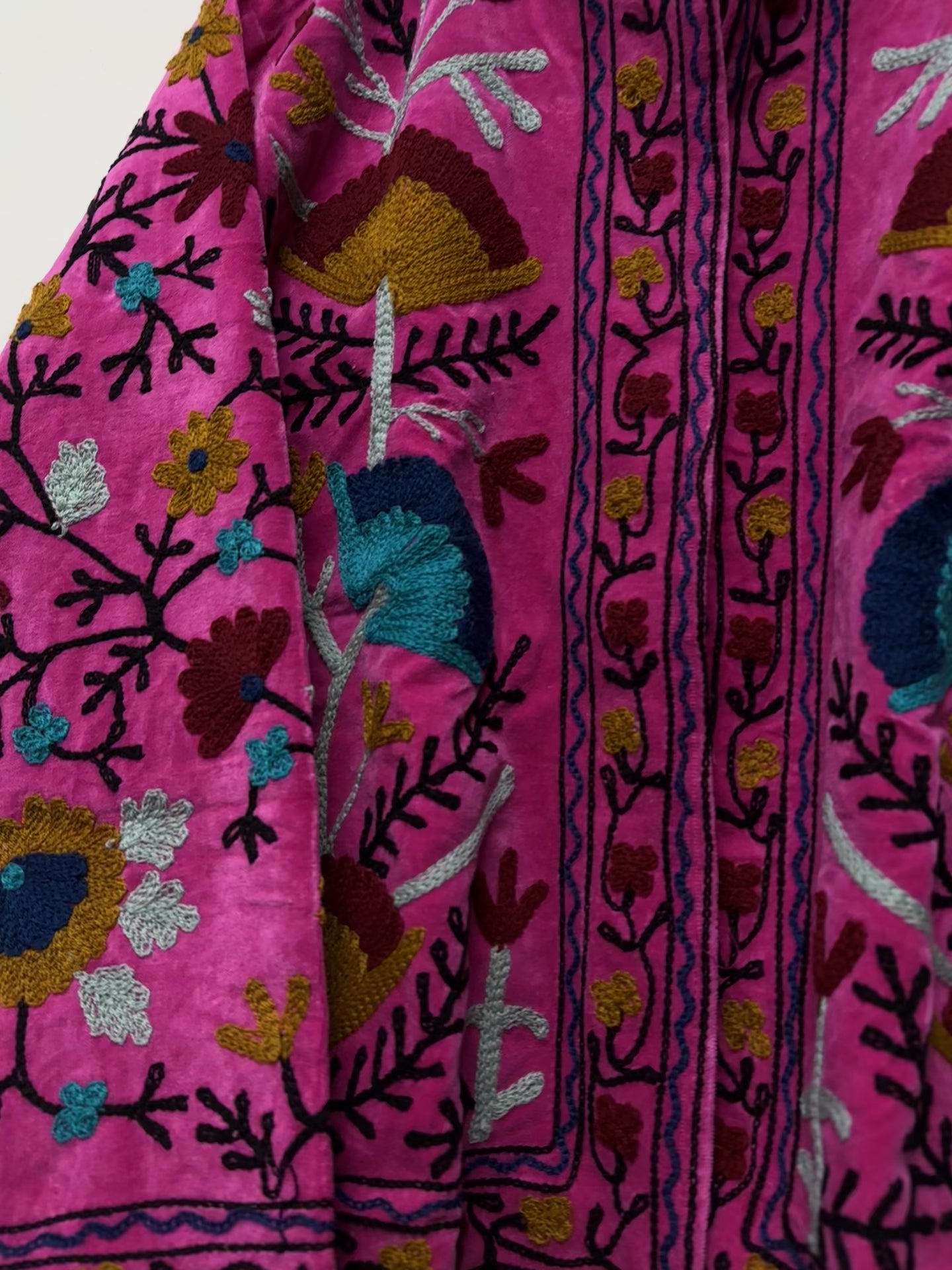Handmade Boho Embroidery bomber Jacket