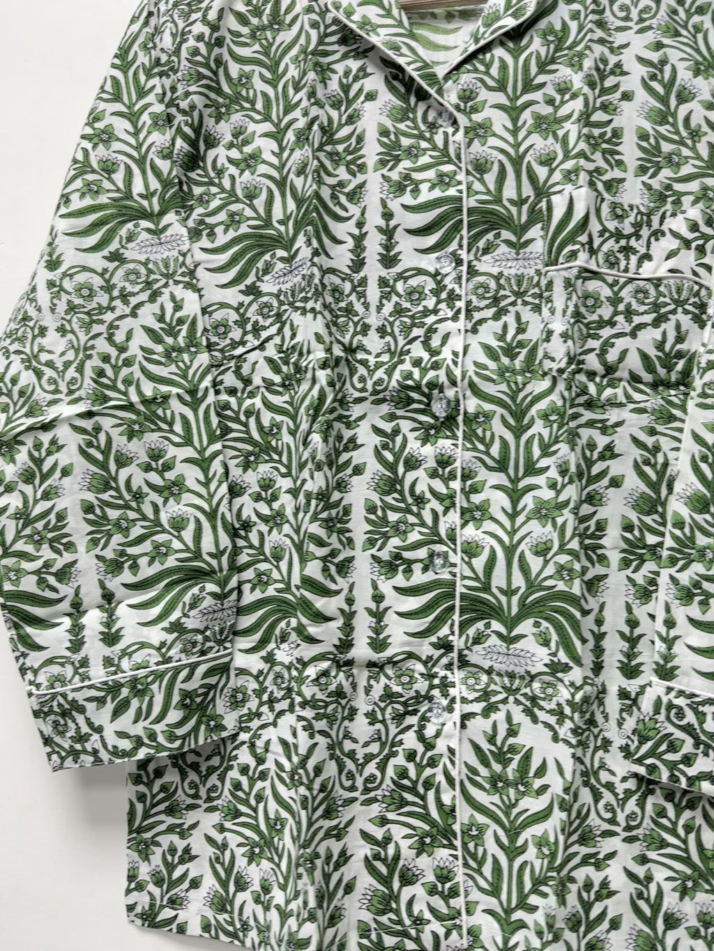 Vintage Floral Pajama Set printed Cotton Lounge Wear