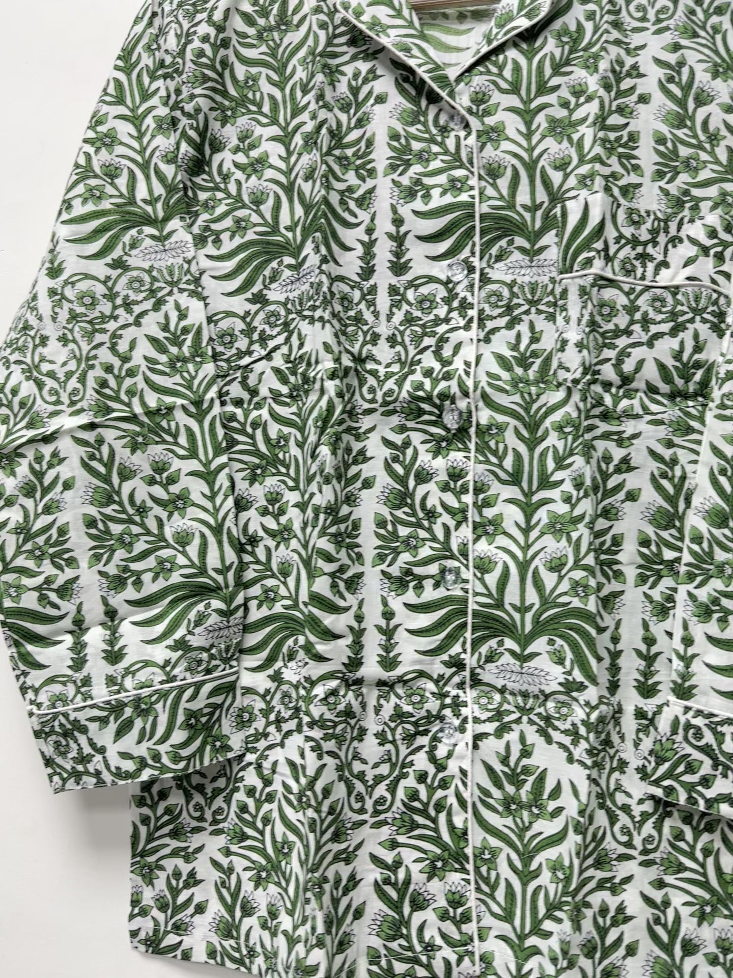 Vintage Floral Pajama Set printed Cotton Lounge Wear