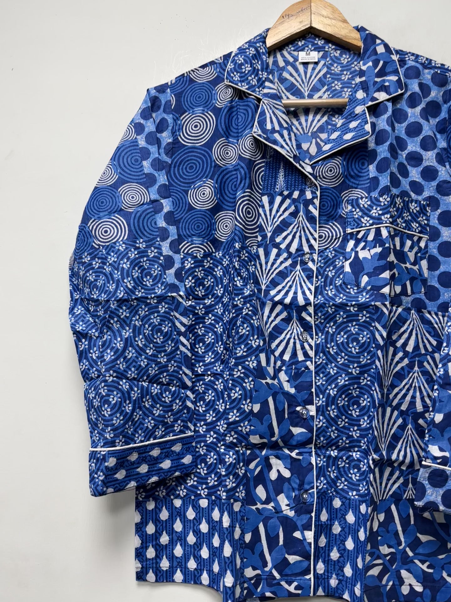 Printed Cotton Pajama Set Indian Summer Night Suit