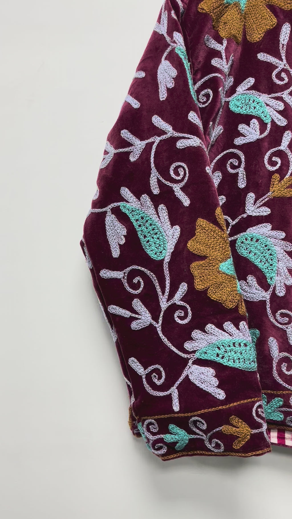 Boho Floral Cotton Jacket Suzani Style Ethnic Outerwear