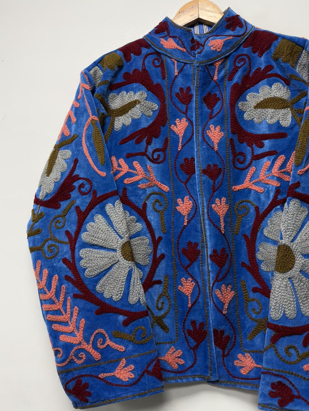 Floral Embroidered Velvet Suzani Jacket